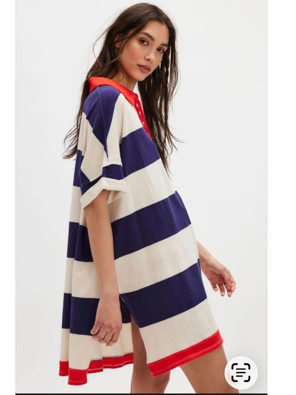 Free People Primetime Rugby Maxi Tee NWOT
